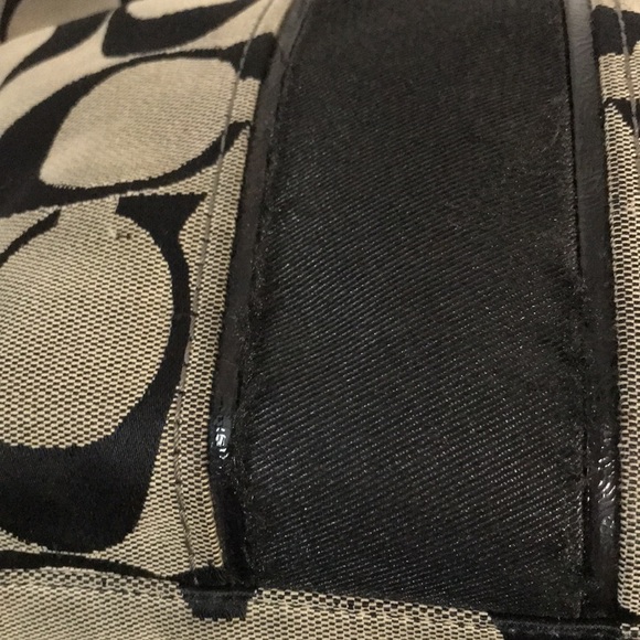 COACH E1321-F21950 Signature Stripe Kisslock Carryall Handbag Purse Satchel - Picture 16 of 17